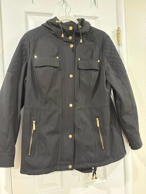 Michael Kors Rain/Utility Jacket with Gold Hardware